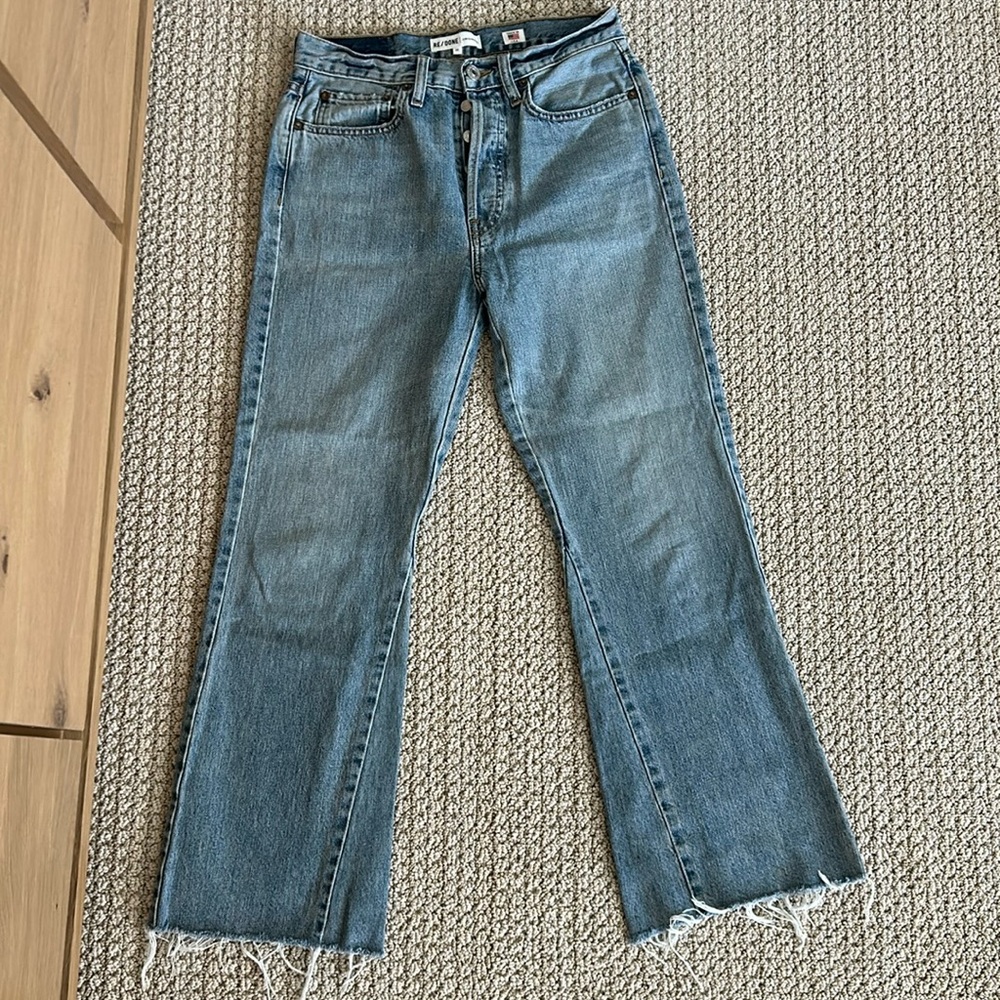 Redone Leandra High rise crop flare jeans Size 27
